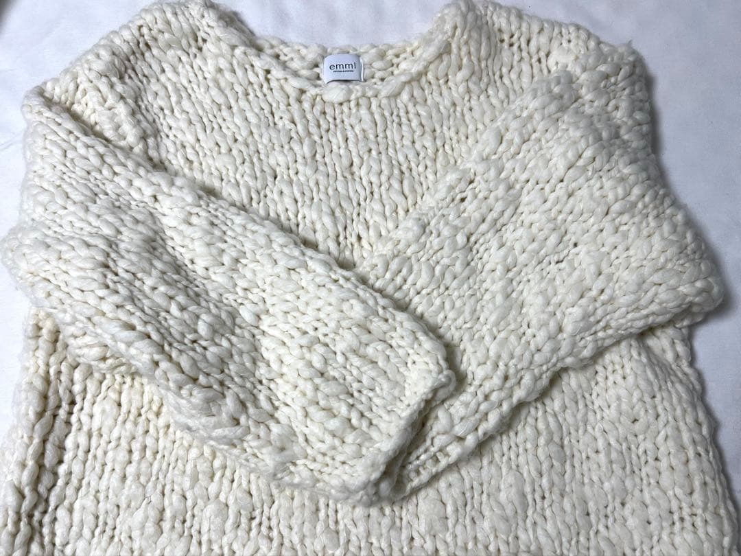 【enoki11】emmi ウール混ハンドニットプルオーバー