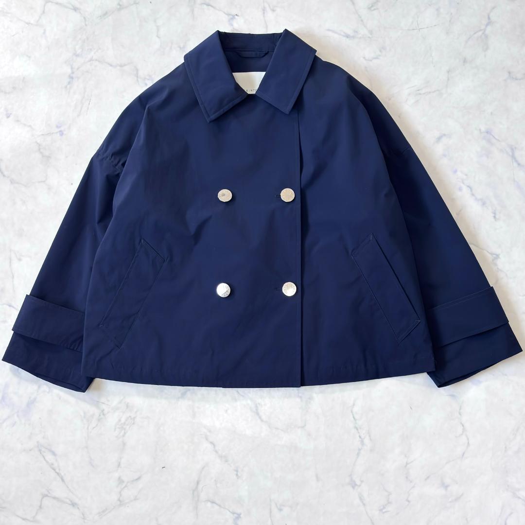 美品♪マッキントッシュ ハンビーダブル ステンカラーコート 紺 サイズ4 ub1