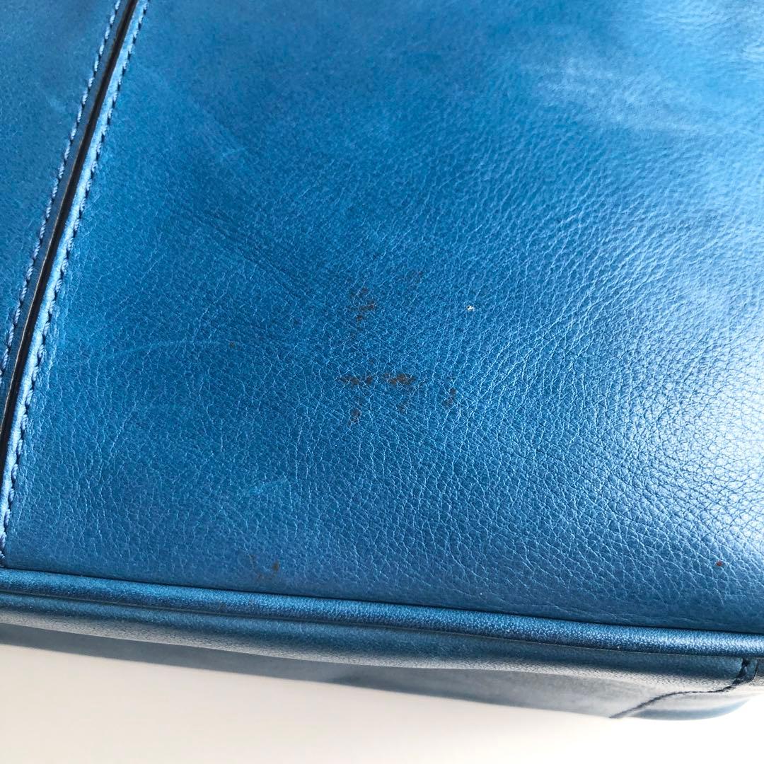 美品✨コーチ COACH メンズ メッセンジャーバッグ レザー ブルー