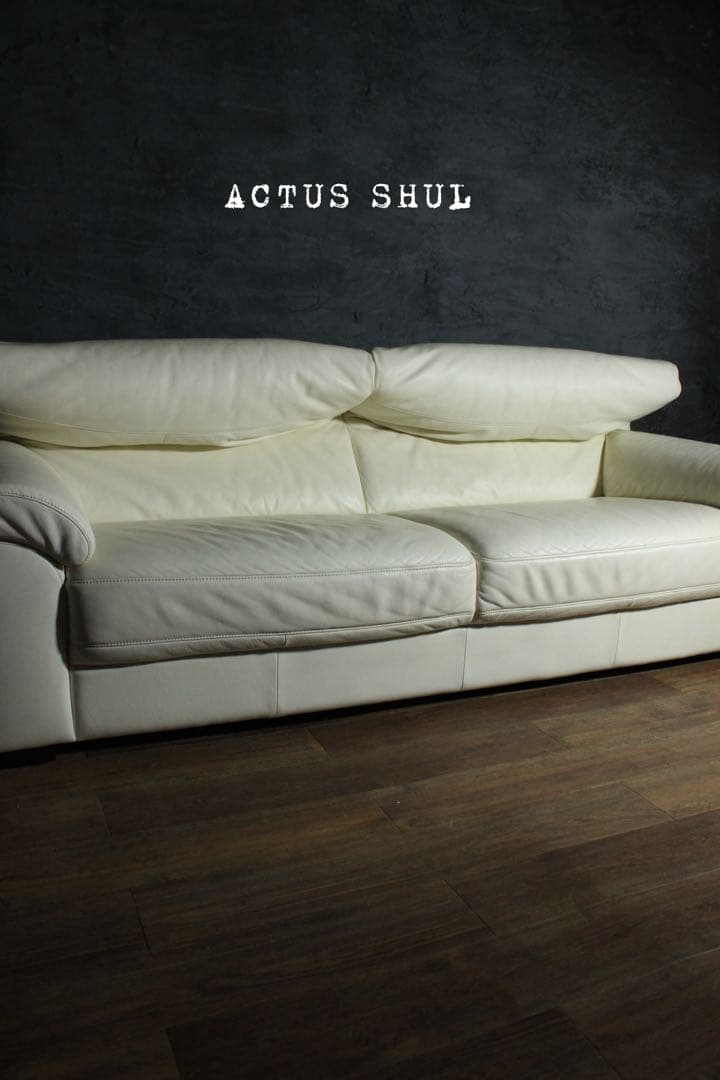 首都圏送無料〜ACTUS SHUL 総本革　3人掛け　超極上　当時35万　ソファ