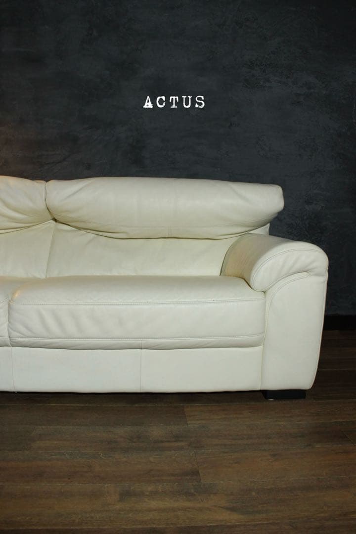 首都圏送無料〜ACTUS SHUL 総本革　3人掛け　超極上　当時35万　ソファ