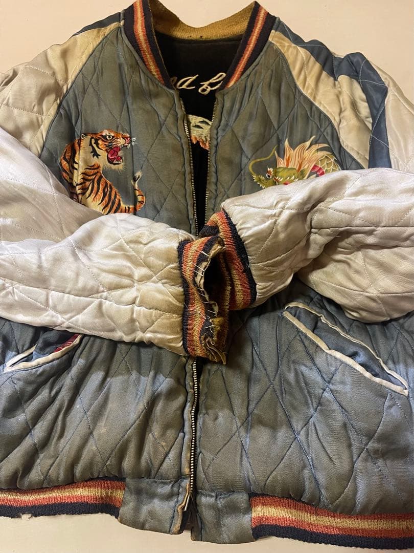 港商KOSHO&CO2006年別珍×サテンコブラ×虎 TT11201スカジャン