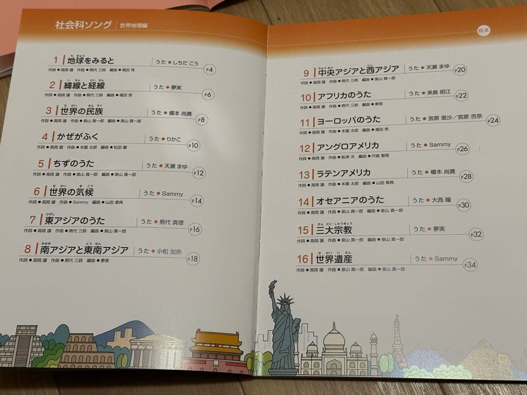 七田式　理科ソング＋社会科ソング　5冊セット　CD付