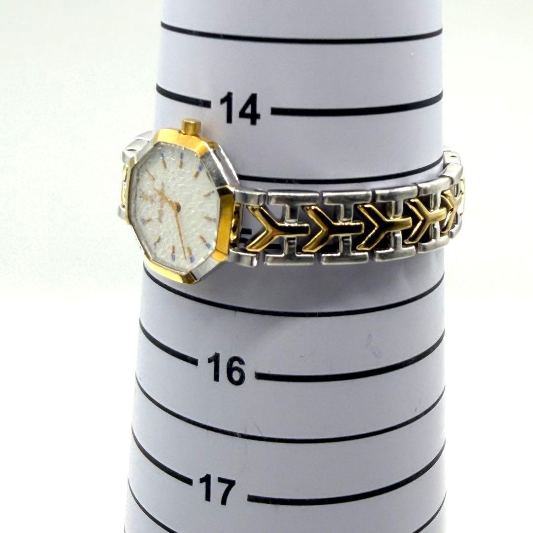 稼働品★美品★イヴサンローラン オクタゴン レディース腕時計 コンビ クォーツ