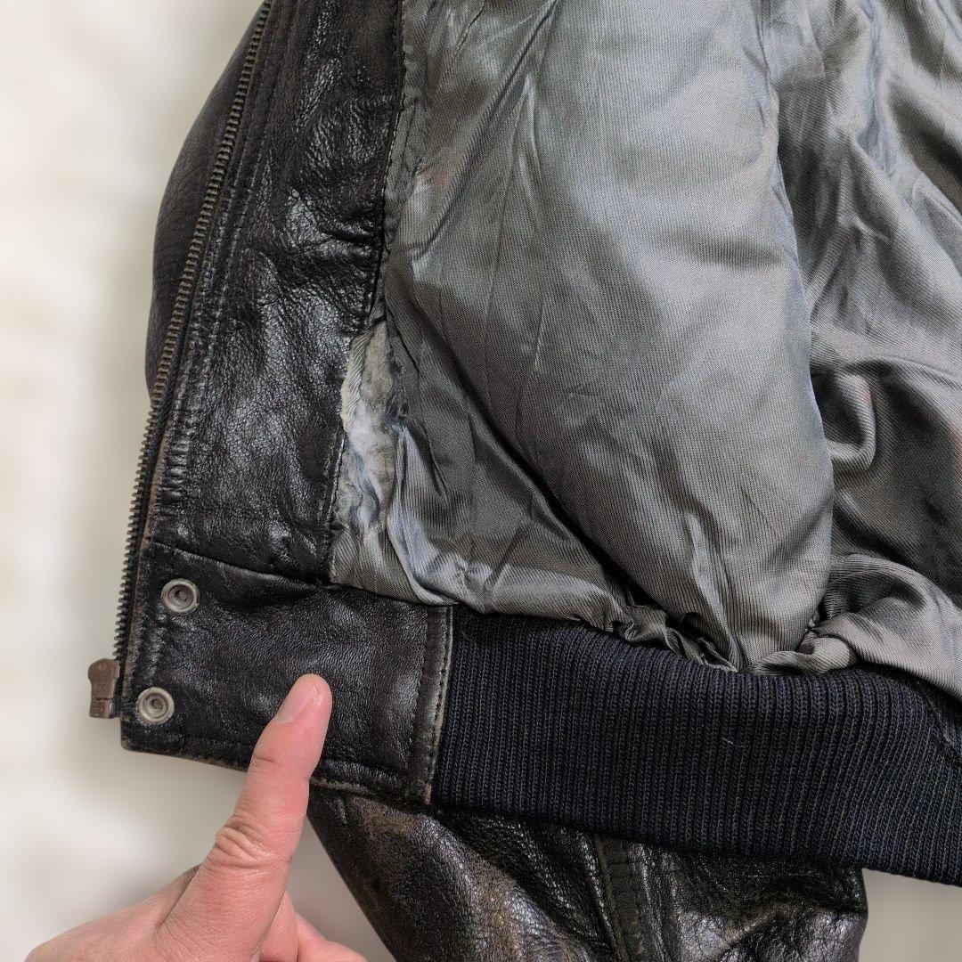 極上のエイジング★茶芯 フライトジャケット G-1 A-2タイプ 黒 L相当