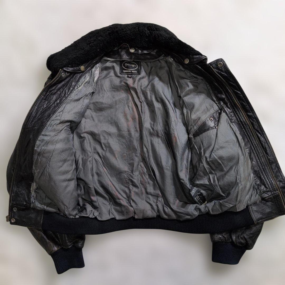 極上のエイジング★茶芯 フライトジャケット G-1 A-2タイプ 黒 L相当