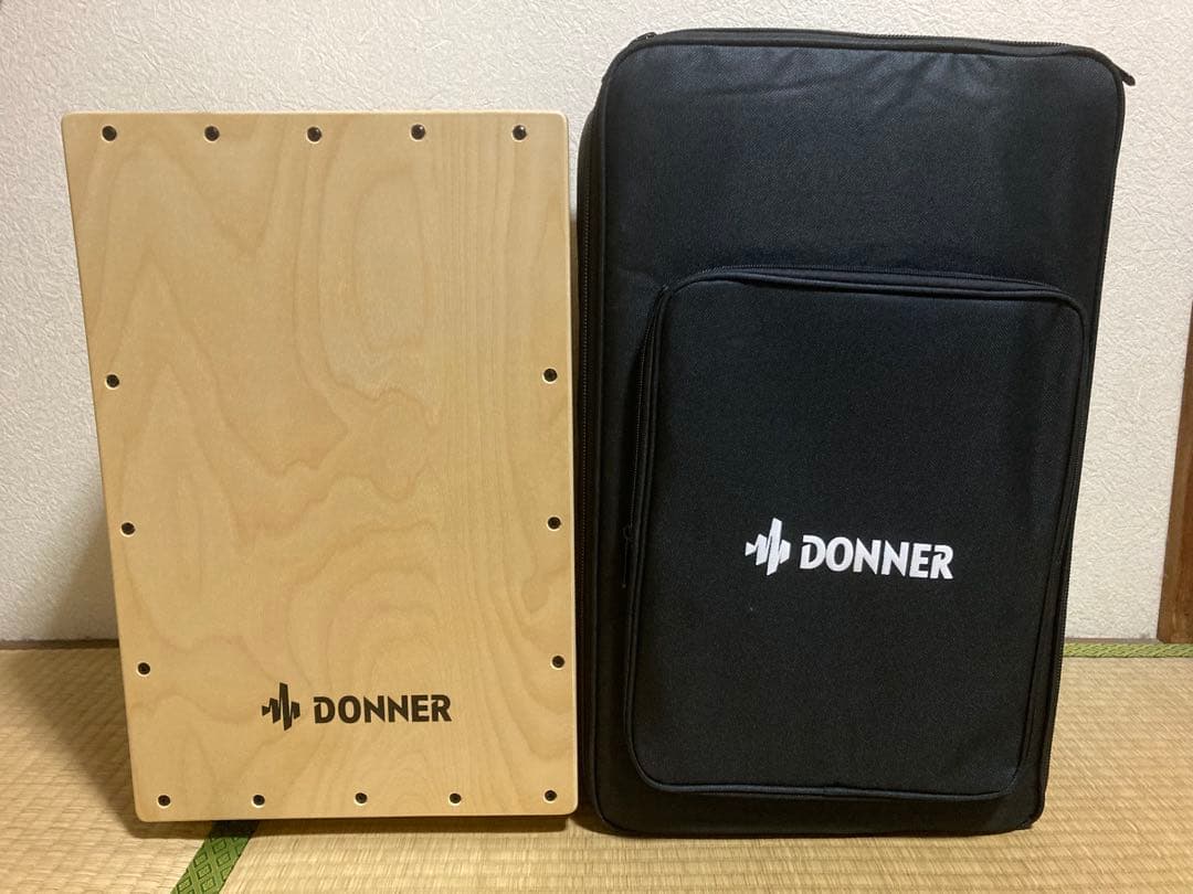 Donner カホン Cajon 打楽器 木製 フルサイズ内部ギター弦ゴム足付き