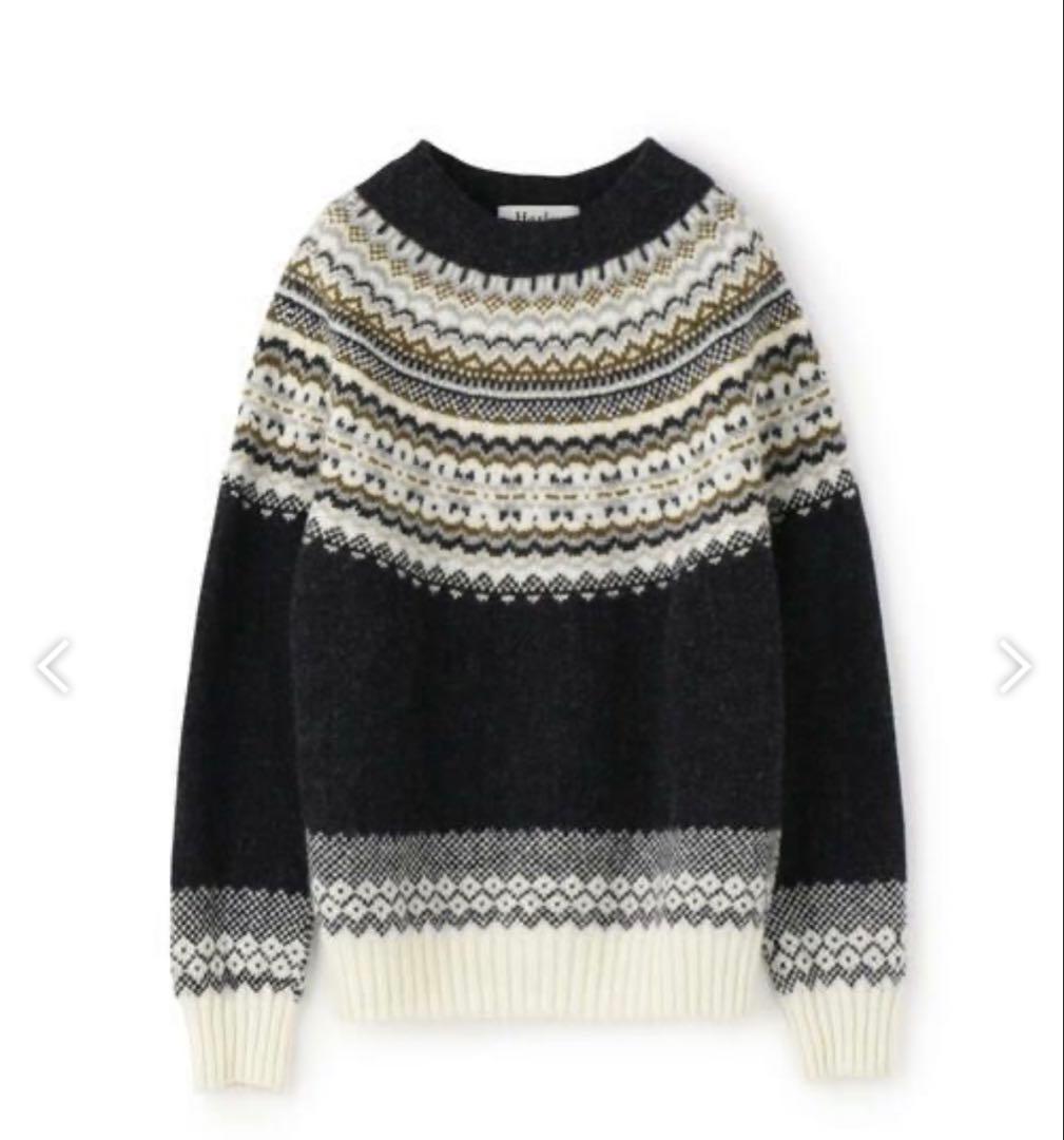 【美品】TOMORROWLAND ウールジャカード クルーネックプルオーバー