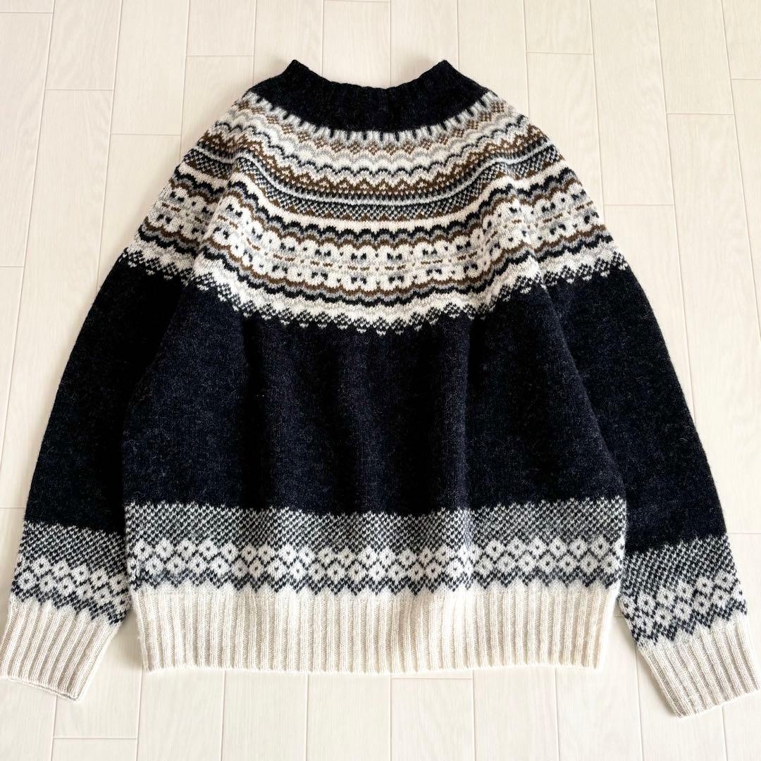 【美品】TOMORROWLAND ウールジャカード クルーネックプルオーバー