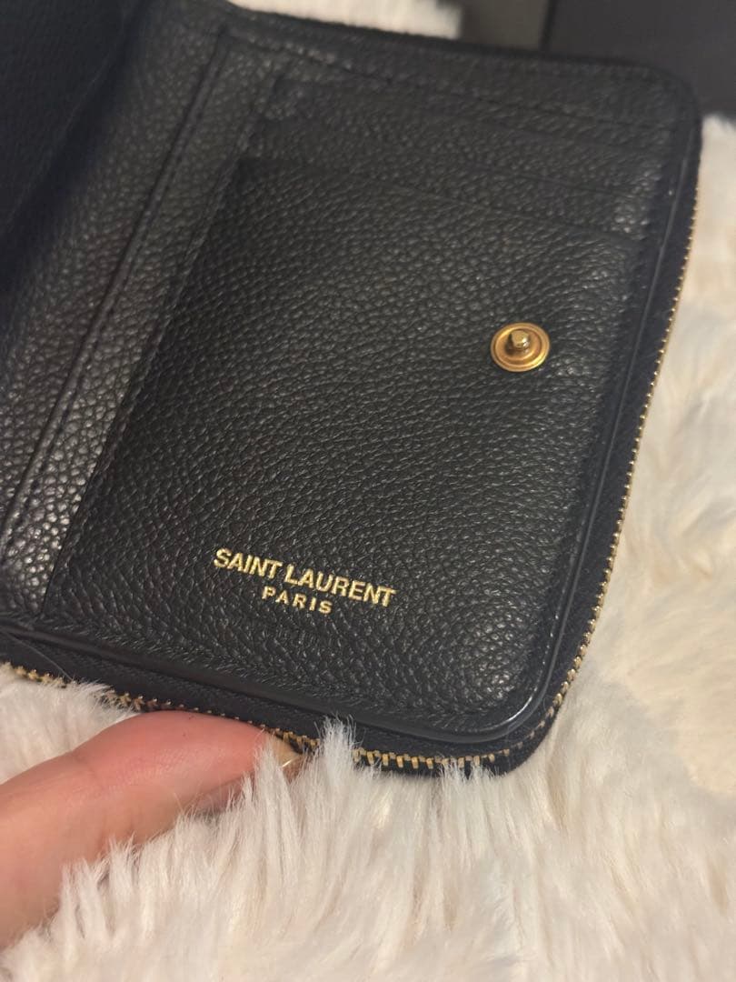 さだ　SAINT LAURENT ブラック 二つ折り財布