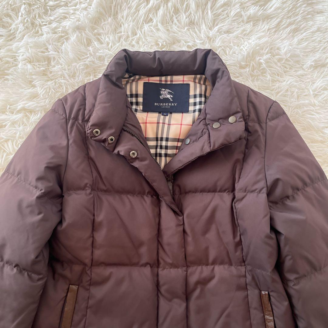 バーバリー　ダウンコート　ノバチェック　ブラウン　ダウンジャケット　茶色