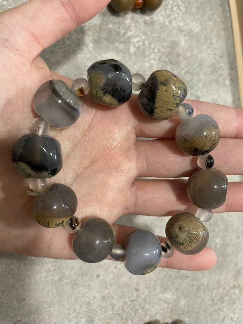 天然石ブレスレット ルチルクォーツメノウ