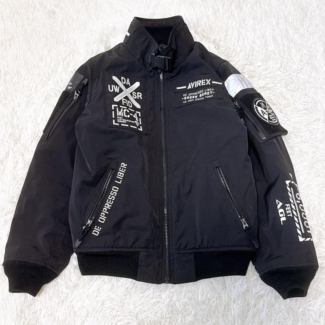 美品✨AVIREX　MA-1 フライトジャケット　HALO　撥水　ブラック　M