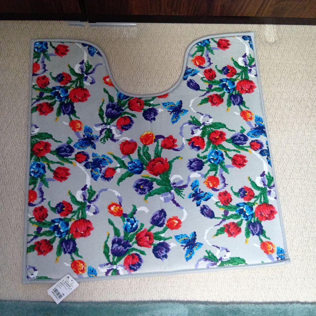 レイクアルスター花柄シートクッション４枚・ハーフケット２枚トイレマット１枚計７点