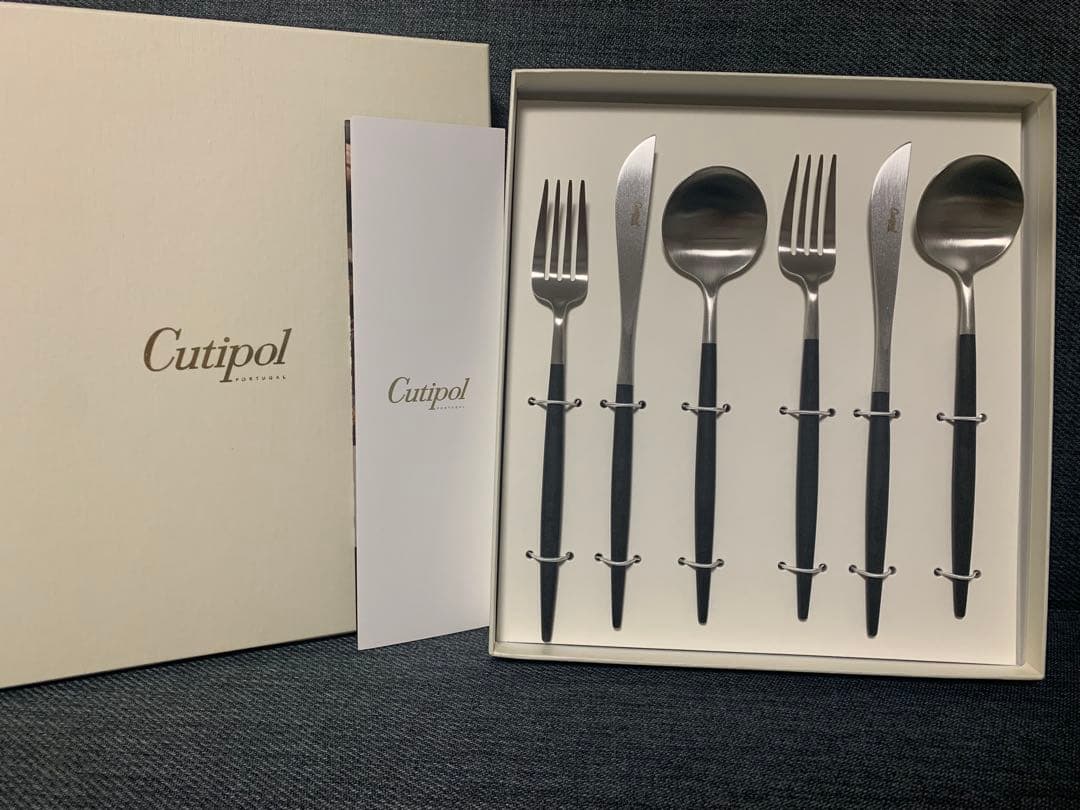 新品未使用品　クチポール　ゴア　カトラリー　6本セット　ブラック×シルバー