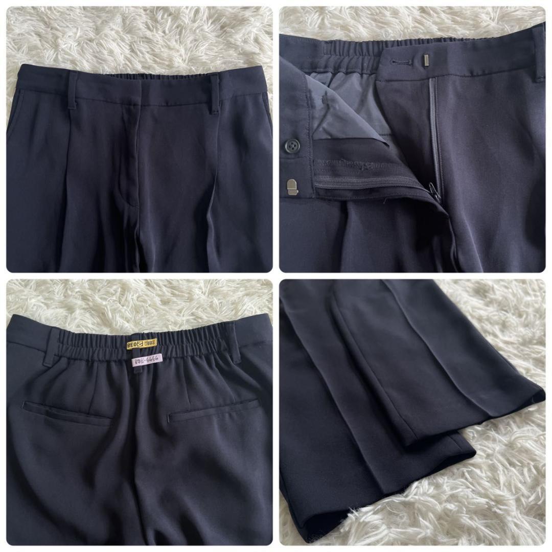 ＊美品【PLST】パンツスーツ　ストレッチダブルクロス　ネイビー　L