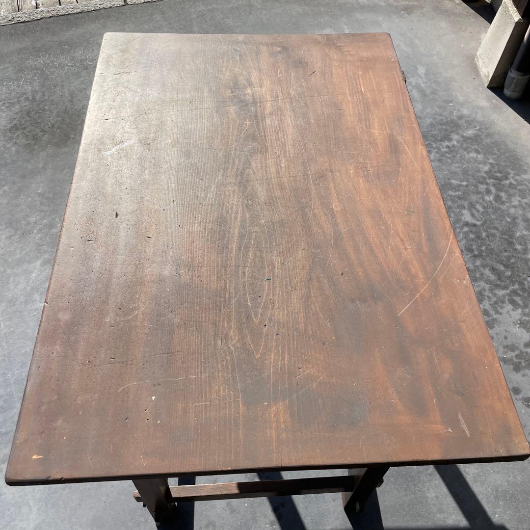 昭和レトロ　木製机　書斎机　文机　学習机　古道具　レトロ　骨董　デスク　テーブル