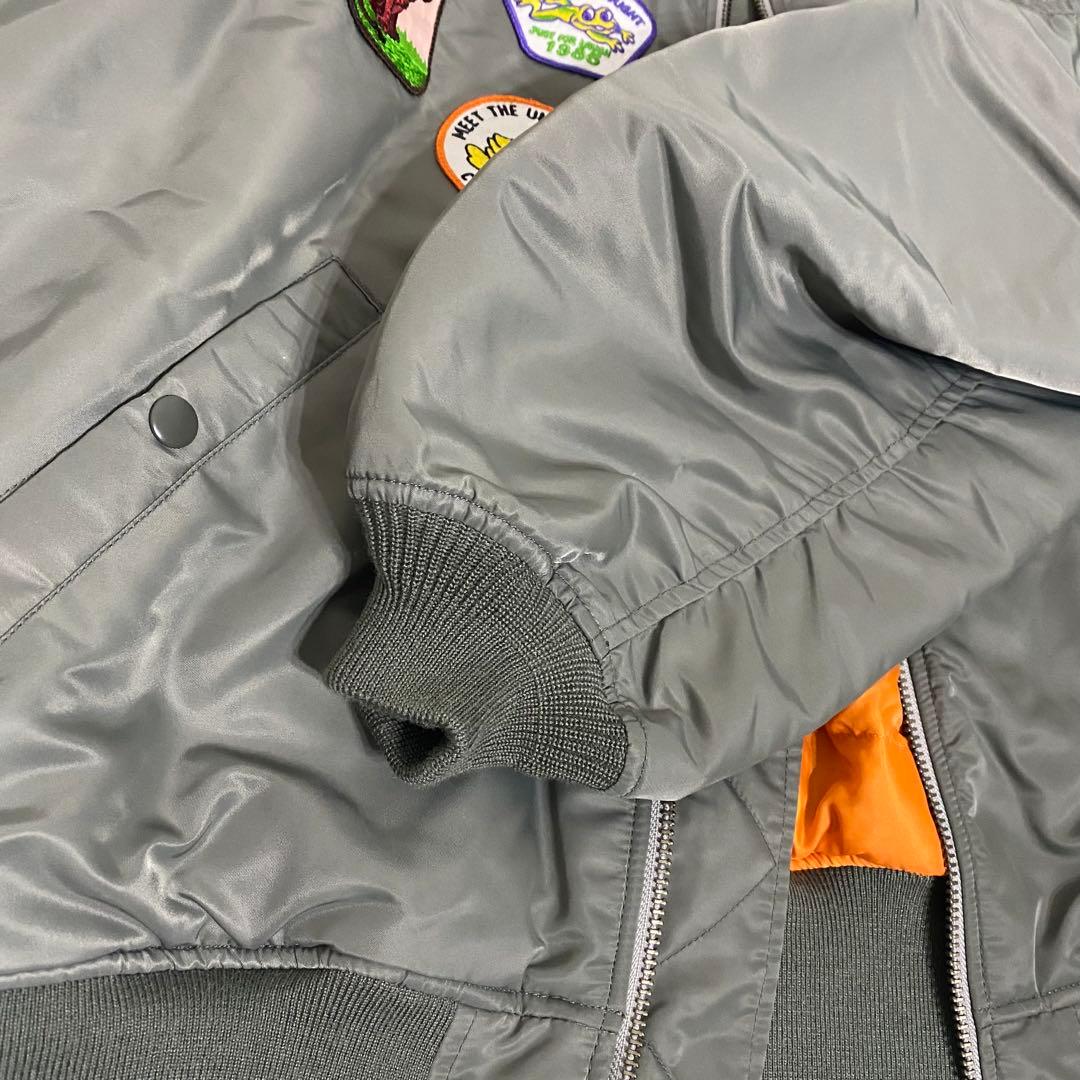 MA-1 フライトジャケット ワッペン付き XL カーキ ミリタリー