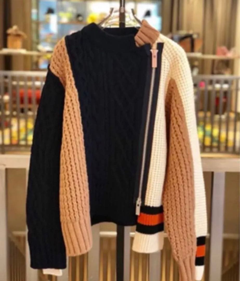 Sacai ジップアップ ライダースニット 1 18-04025 18AW