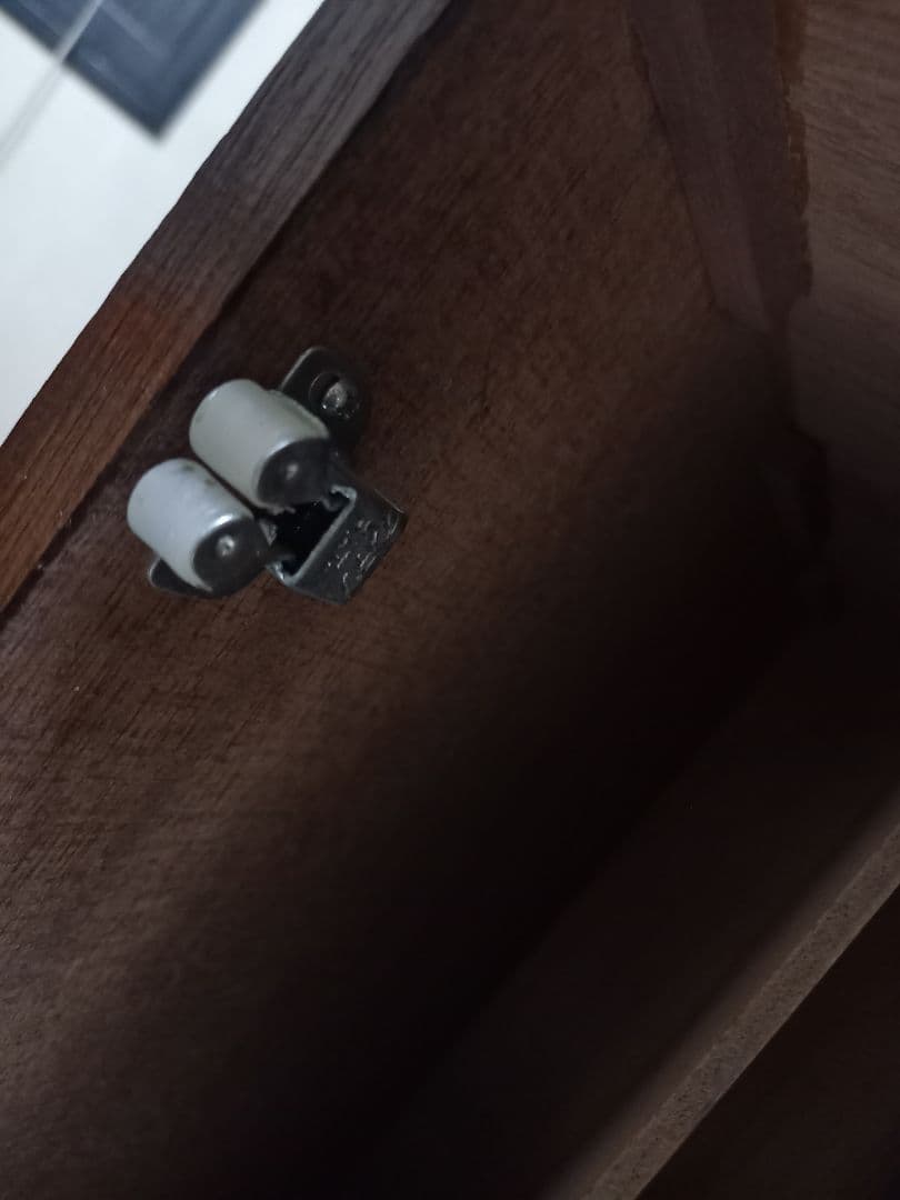 1970's　チェッカー　ブロック　デザイン　ウッド　レコード　キャビネット