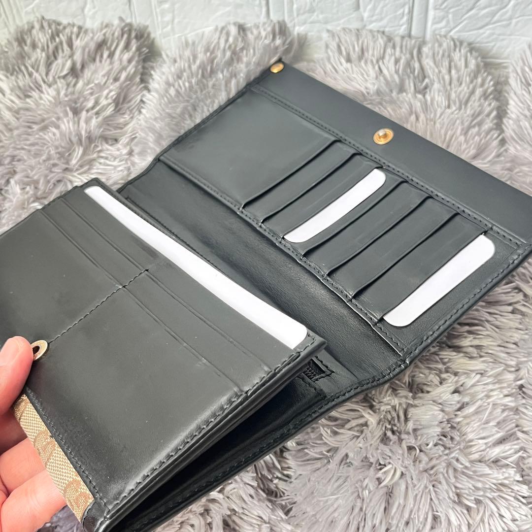 良品✨レア　GUCCI 長財布　スタッズ　GGキャンバス ブラック　メンズ