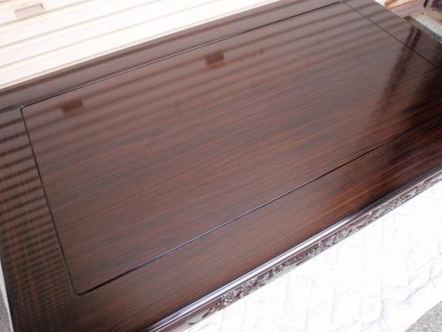 新品！半額以下！！黒檀 無垢 5尺(150巾)座敷机 太脚 座卓 検/花梨 欅