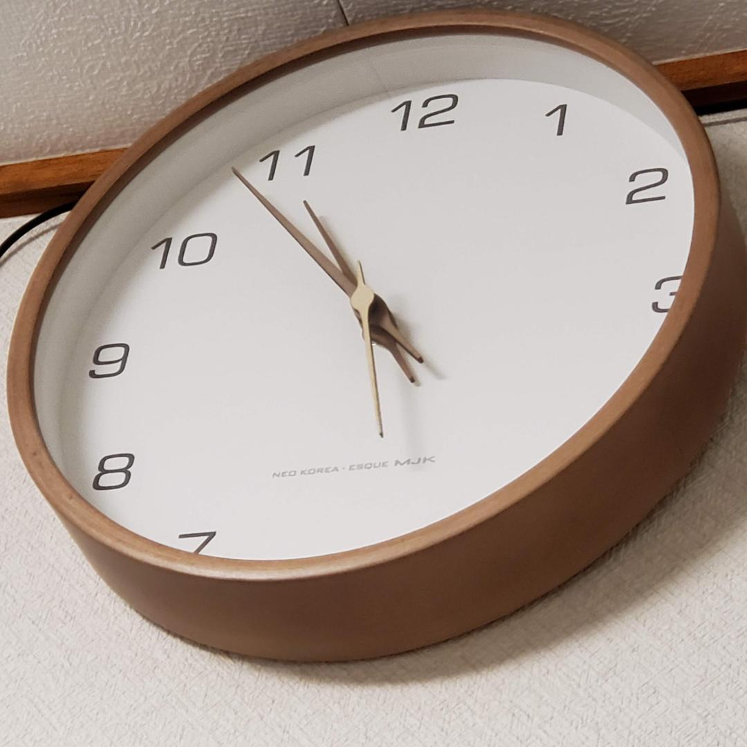 インテリア 静音木製壁掛け時計 ナチュラル 北欧