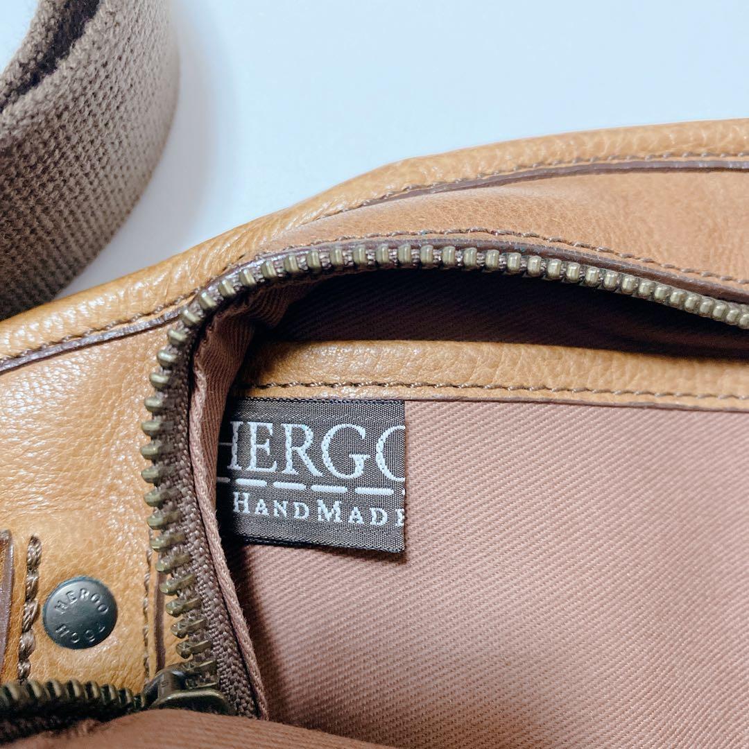 HERGOPOCH レザーボディバッグ キャメルカラー 日本製