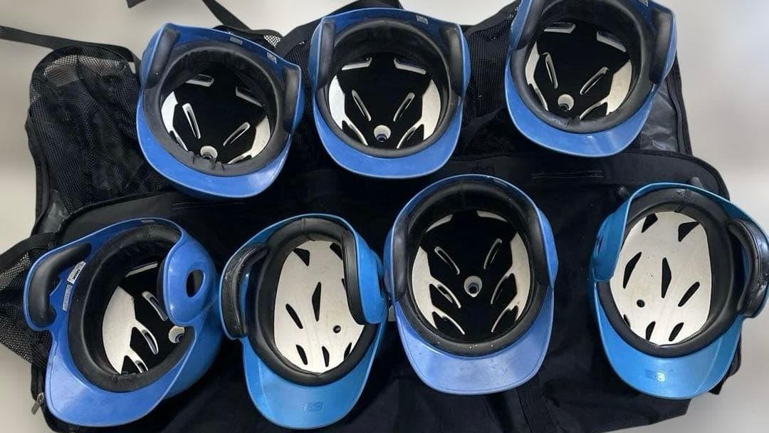 大人　ソフトボール用　Mizuno とSSK バッター用ヘルメットセット　ブルー