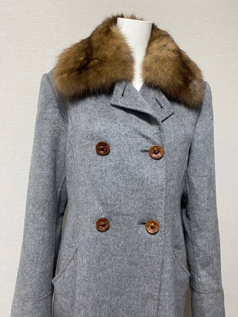 美品 FOXEY boutique 最高級 セーブルファー カシミヤ コート