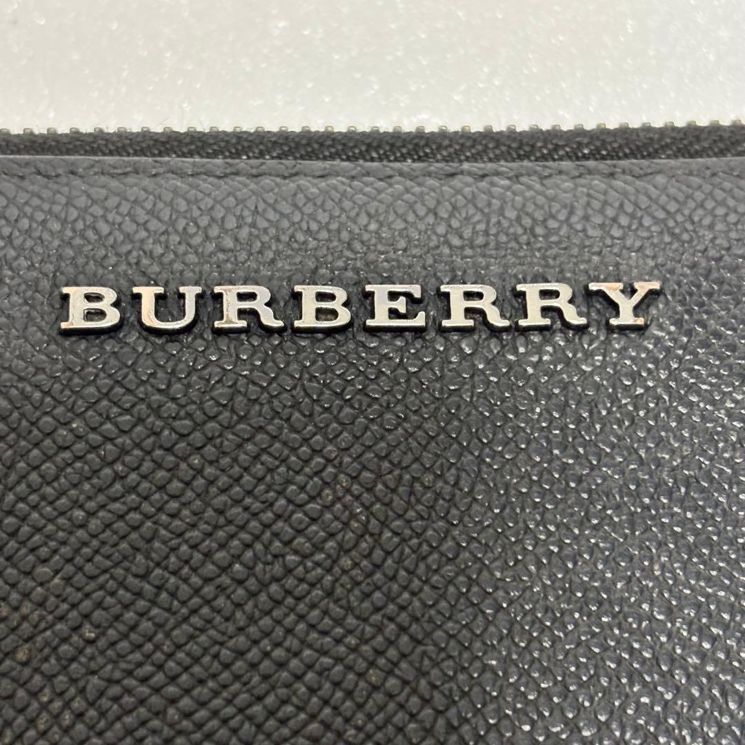 バーバリー　オーガナイザー　長財布　ラウンドジップ　レザー　ブラック