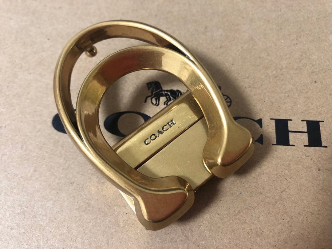 COACHコーチ新品正規品リバーシブルレザーベルト　回転バックル2個