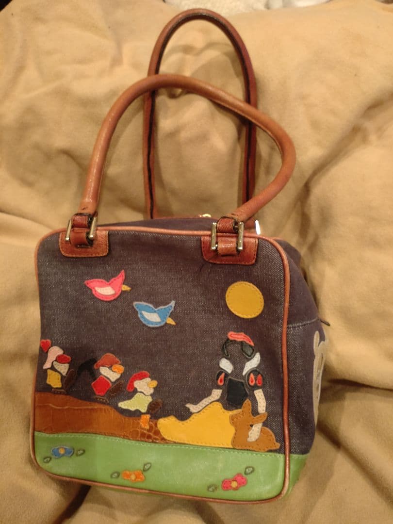 GILLI ジリ 本革×デニム キューブバック 白雪姫 童話 シリーズ トート