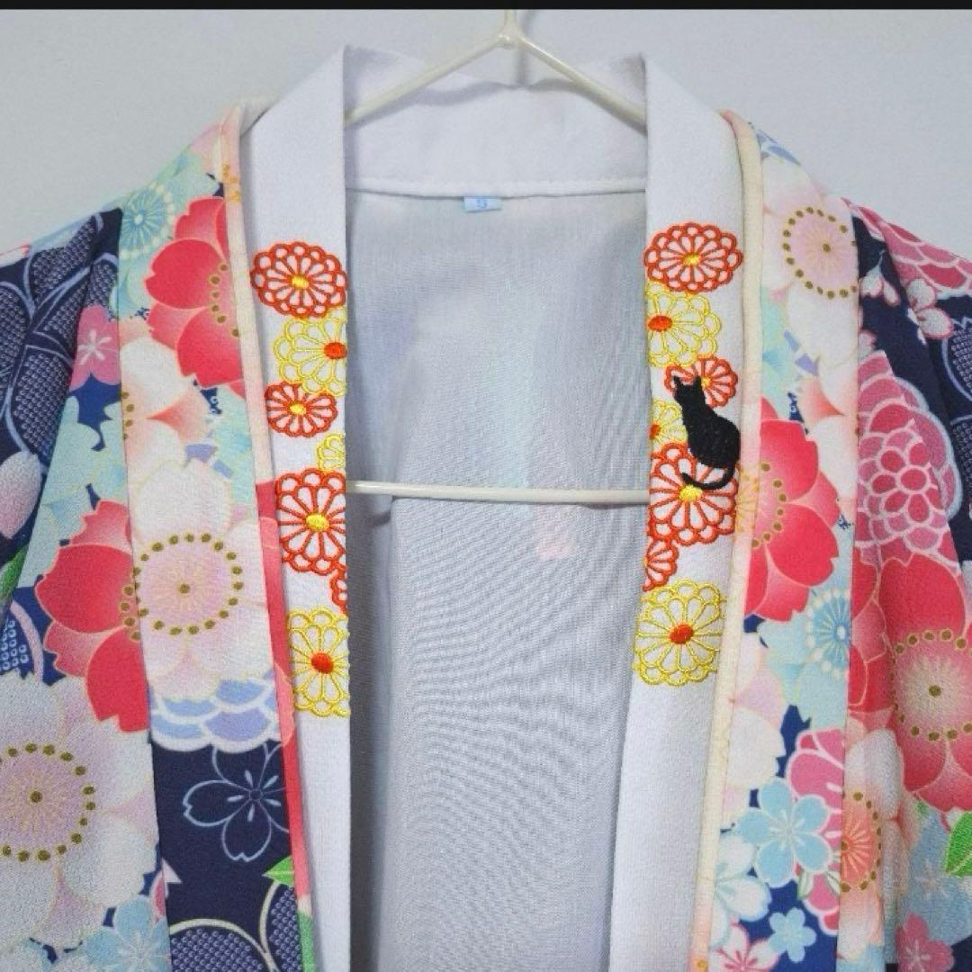 花柄 水色 着物　袴