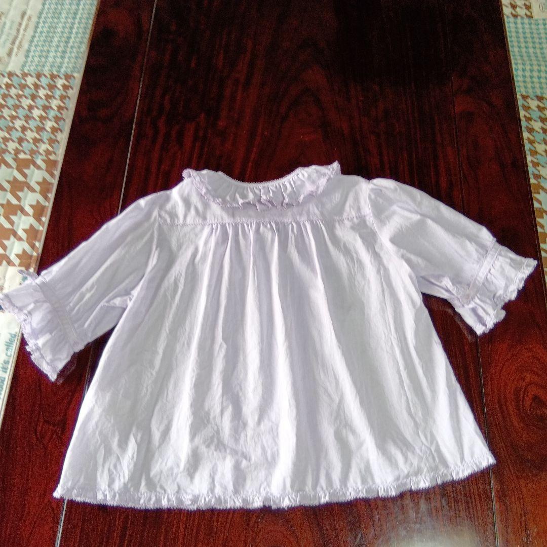 ラベンダーフリルロングスカートとブラウスのセットです❣