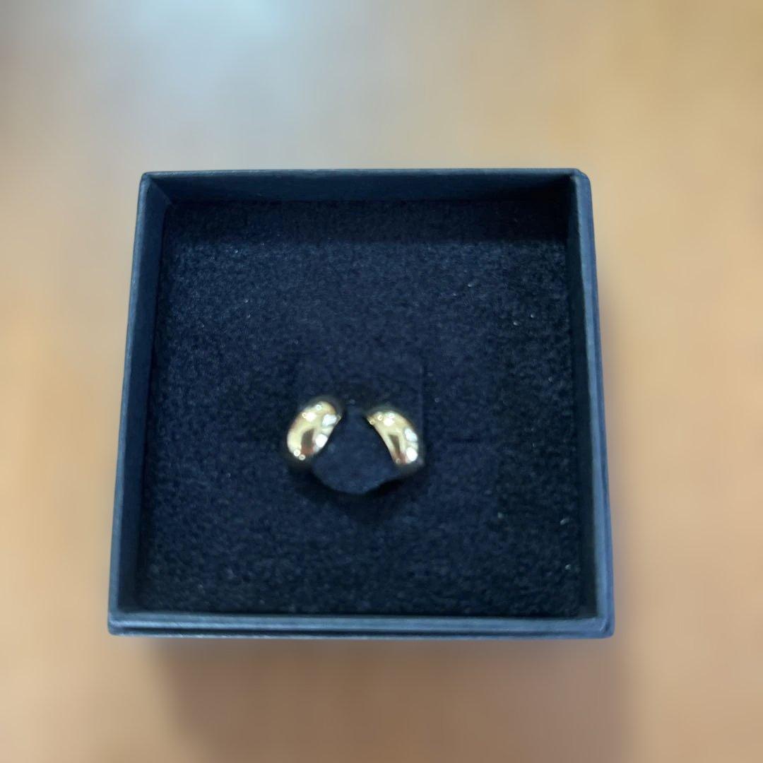 K18 フープピアス 5mm×10mm クロッシングピアス イエローゴールド美品