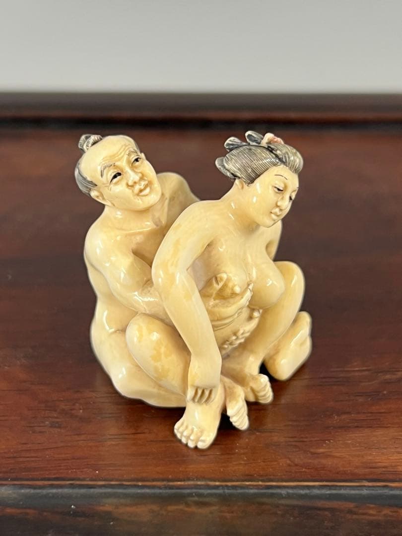 鈴坊 極上『浮世絵春画』 根付 　　（提げ物 /緒締め /重さ：22g