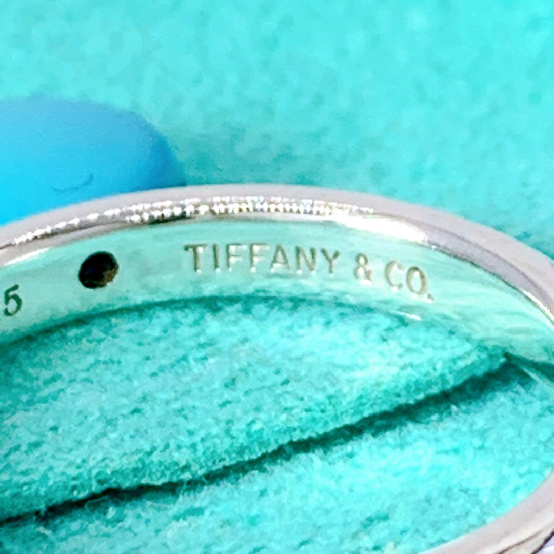 美品 ティファニー スタッキング バンド サファイア リング 約10号 シルバー