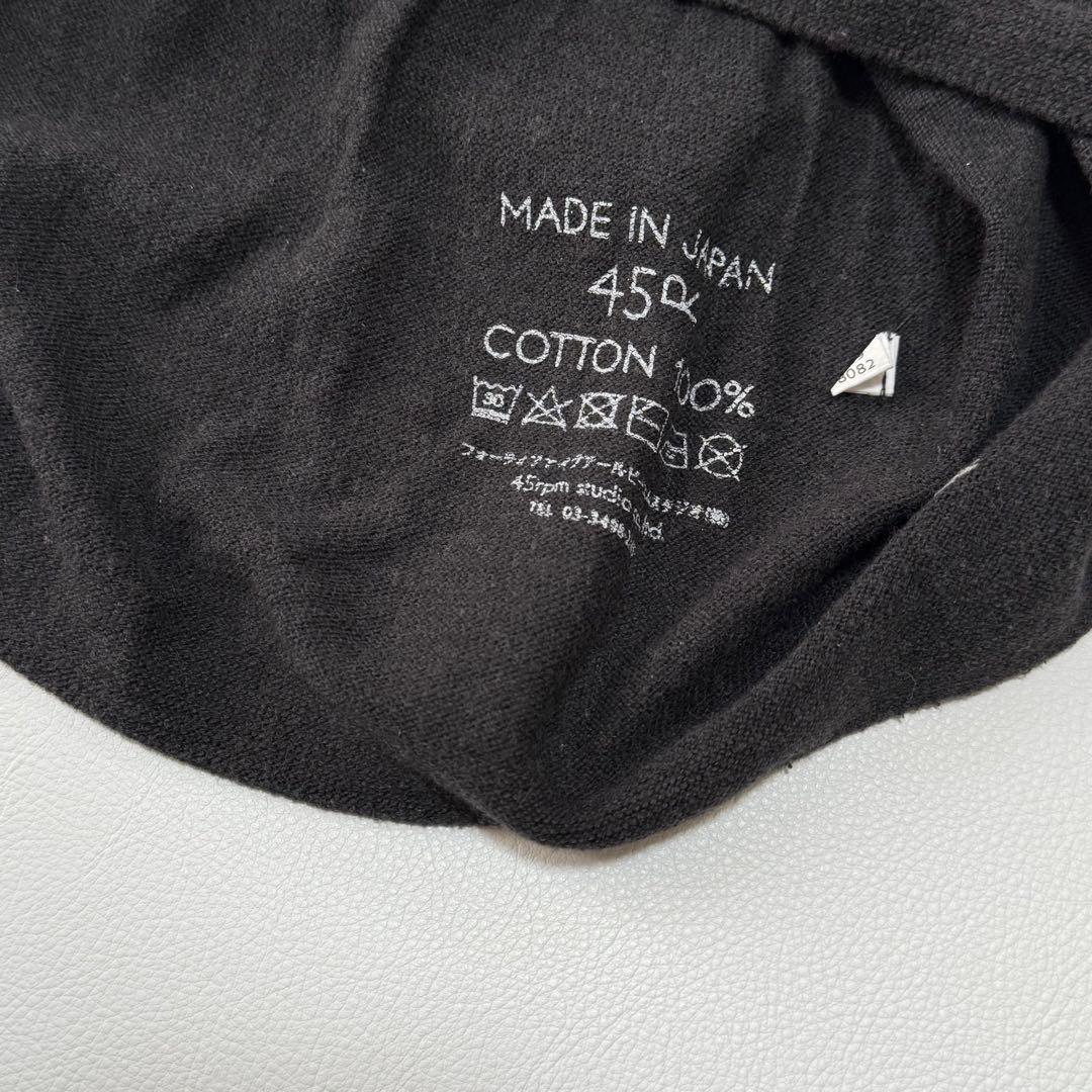 45R スーピマOG超ガーゼのタートルネックＴシャツ R刺繍