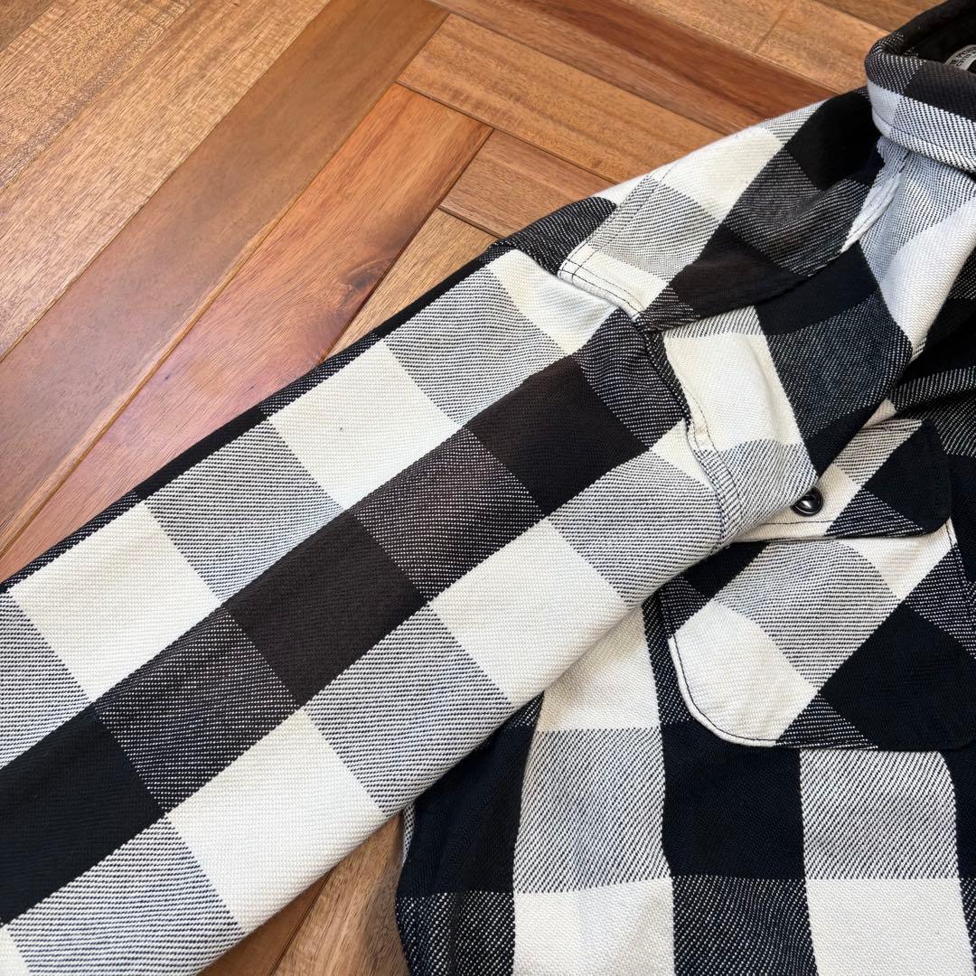 KJ着 COOTIE バッファローチェック ヘビネル　白黒 シャツ クーティー