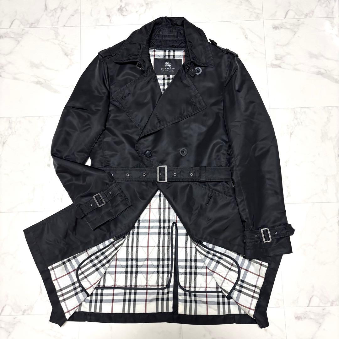 【極美品】バーバリー ブラックレーベル トレンチコート ベルト ライナー付き