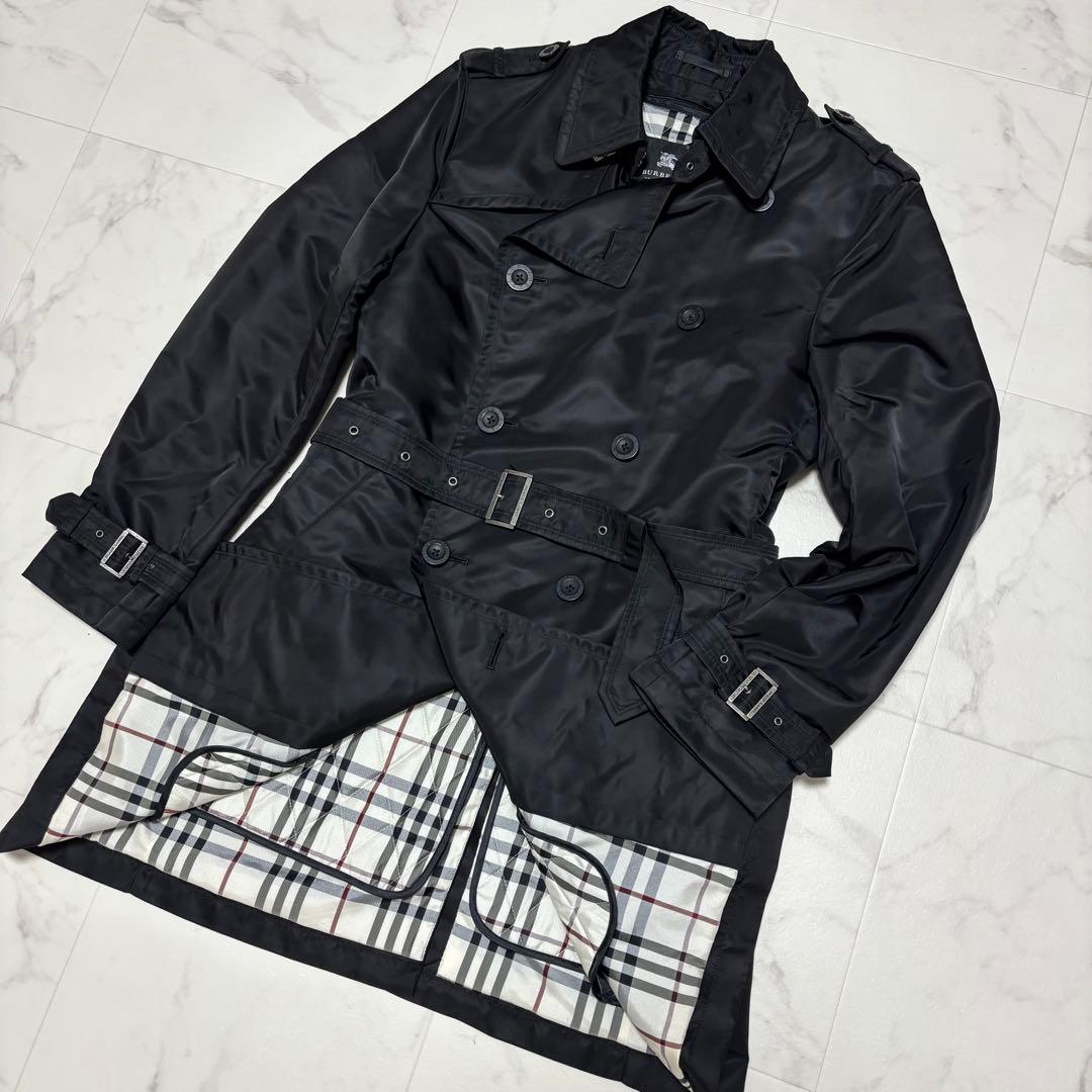 【極美品】バーバリー ブラックレーベル トレンチコート ベルト ライナー付き