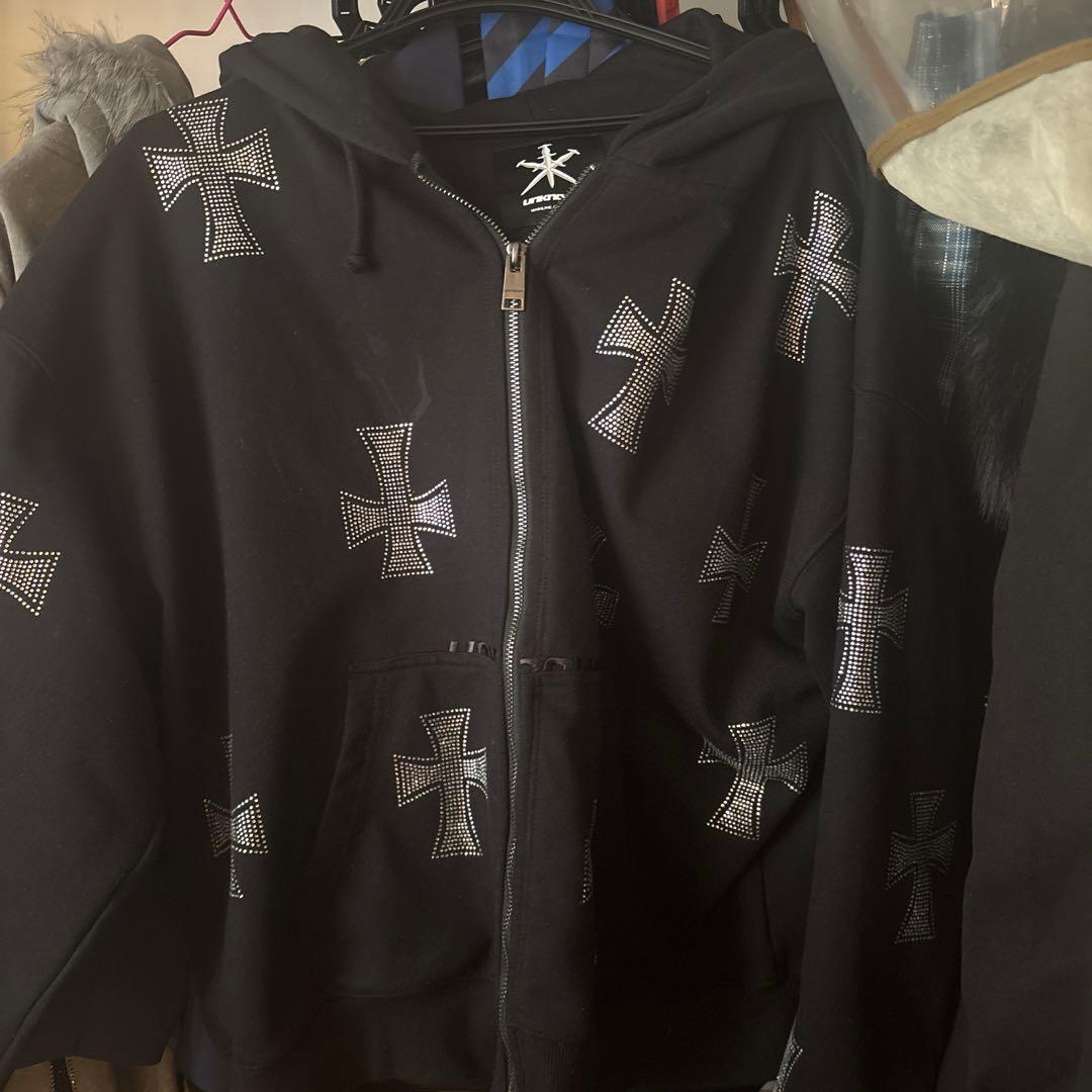 unknown 十字架 パーカー 正規品