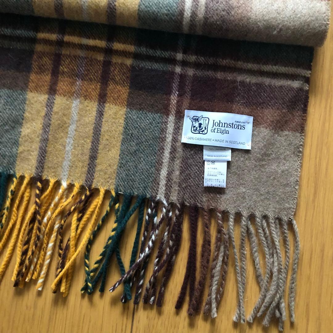 Johnstons　ジョンストンズ　カシミヤ　100％　ストール　中判