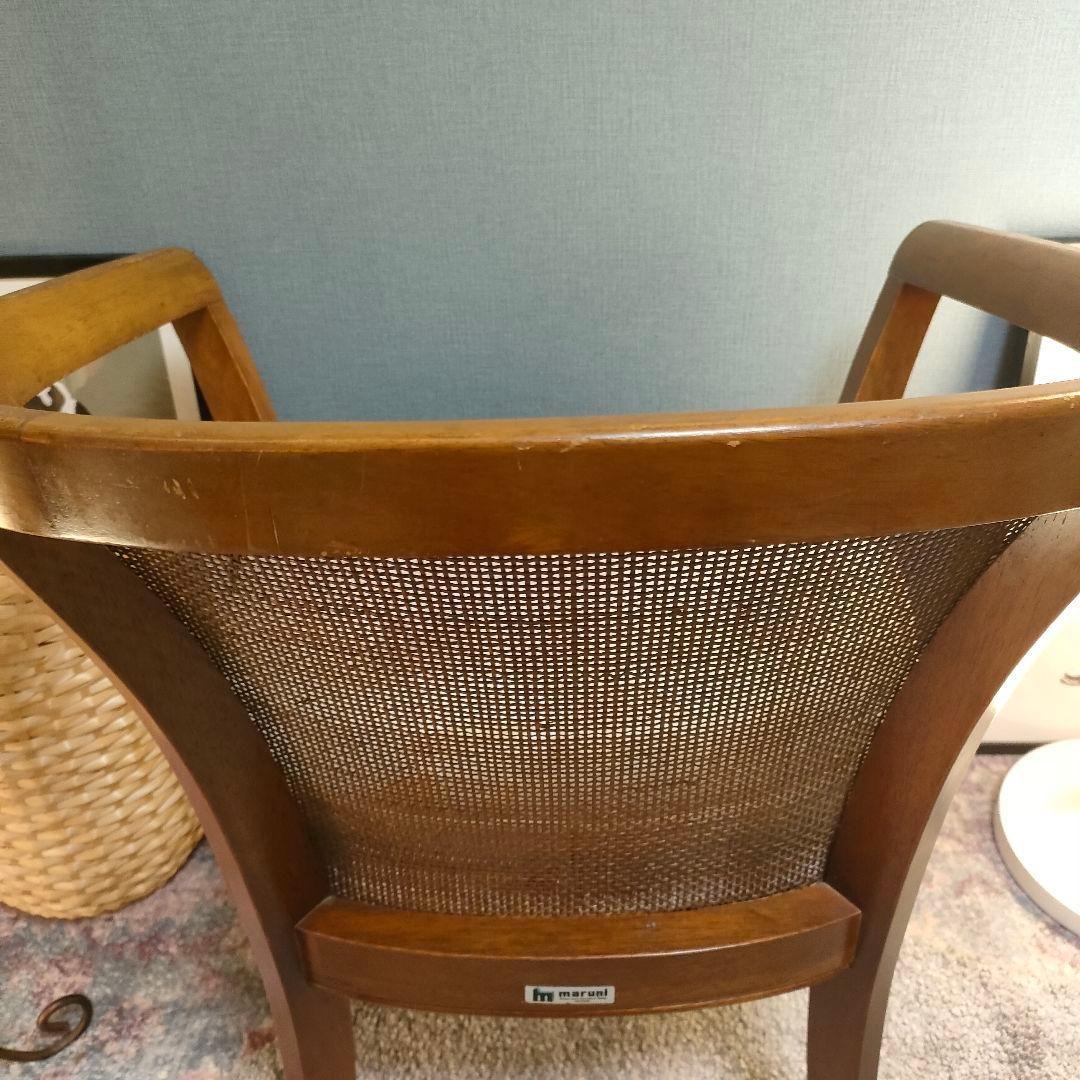 【マルニ木工】ラタンバック アームチェア 曲木椅子 昭和レトロ／ヴィンテージ