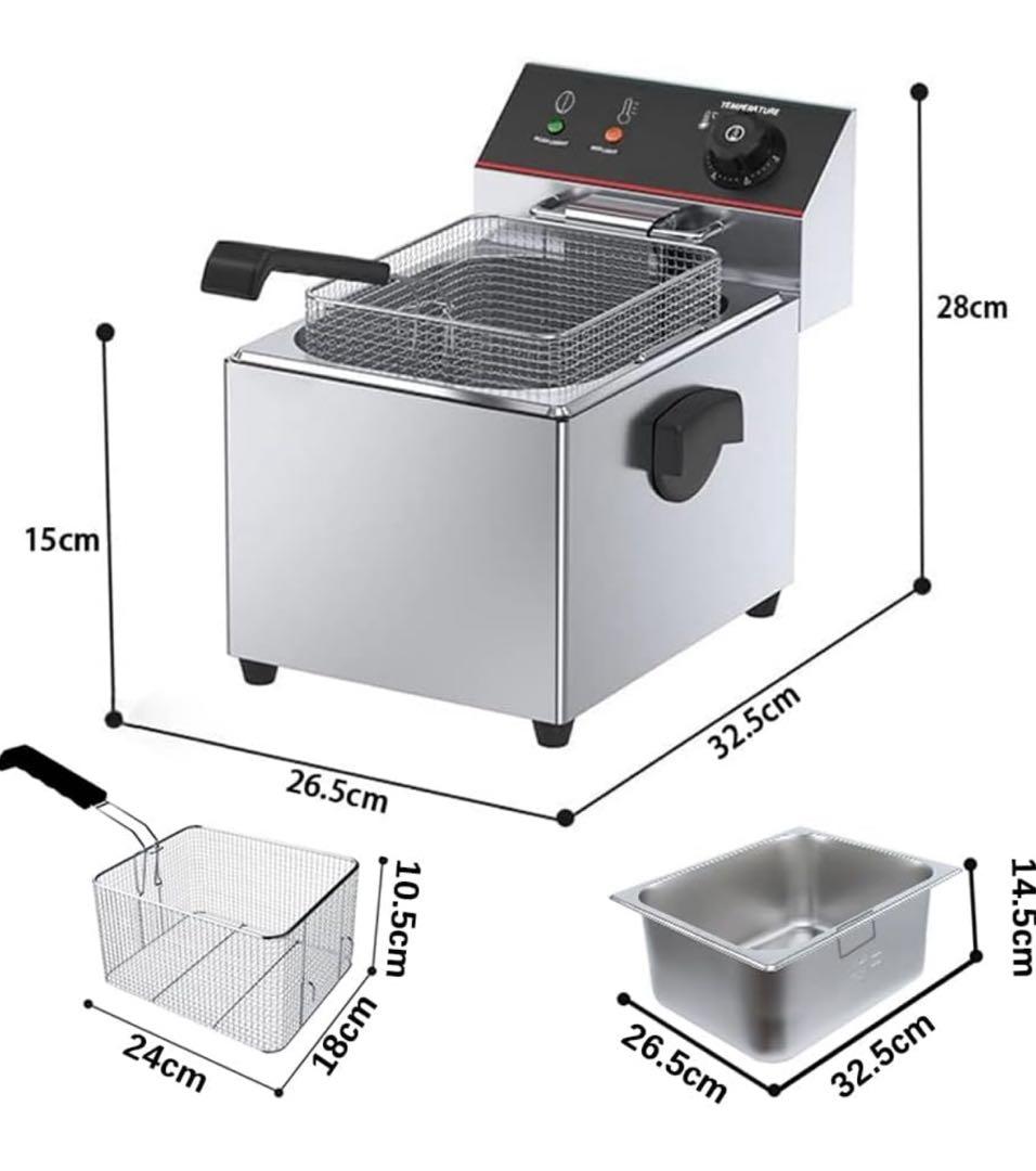 電気フライヤー 卓上フライヤー 揚げ物器 ミニフライヤー 温度調節 8L 揚げ物