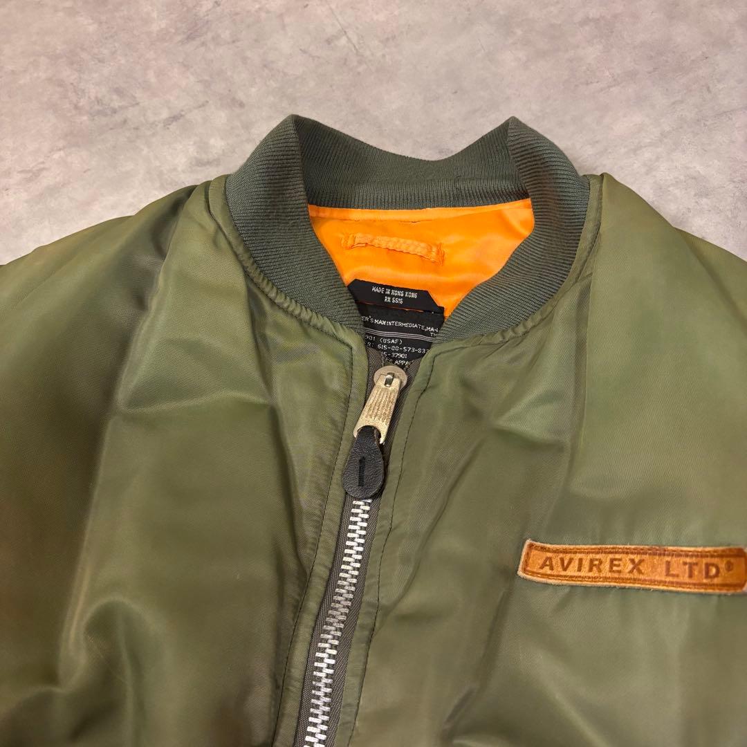 90s AVIREX MA-1 コマーシャルロゴ フライトジャケット
