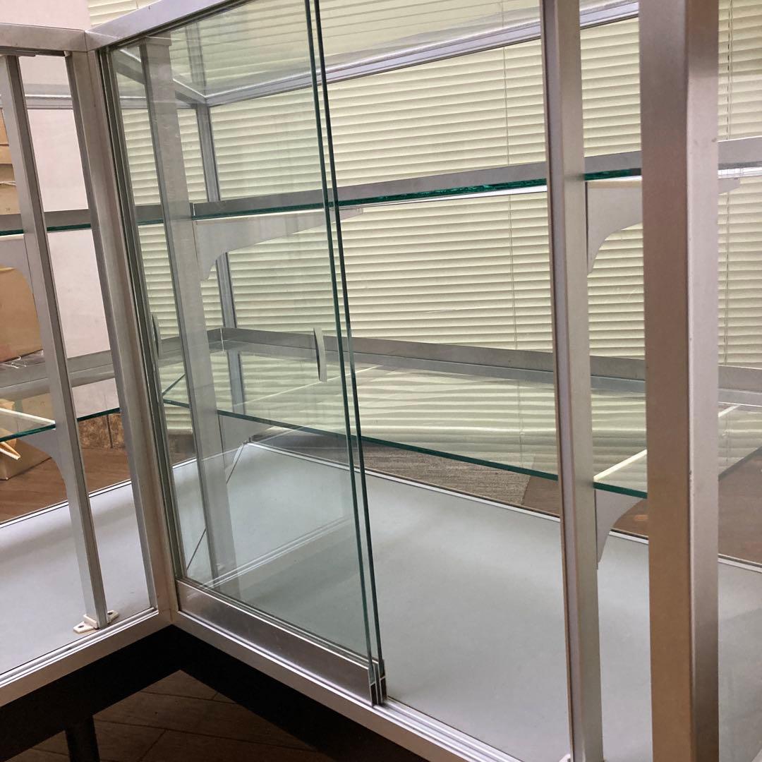 カウンターショーケース ガラスケース Ｌ字型良品 106×106×92×45cm