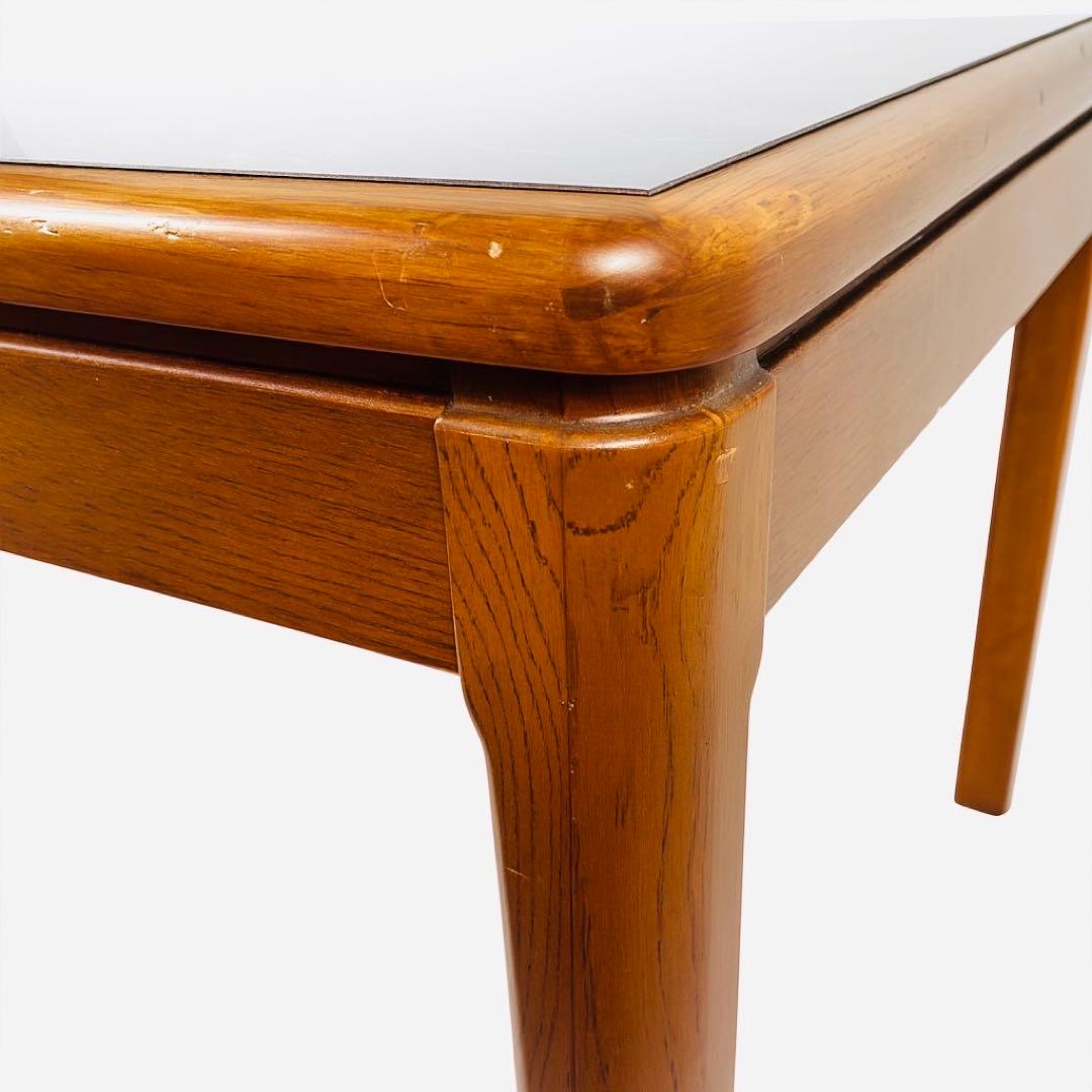 希少特注カリモク1991年製 抽象柄特殊塗装×ブナ脚リビングテーブル一点物