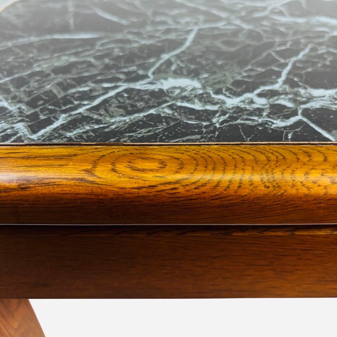 希少特注カリモク1991年製 抽象柄特殊塗装×ブナ脚リビングテーブル一点物